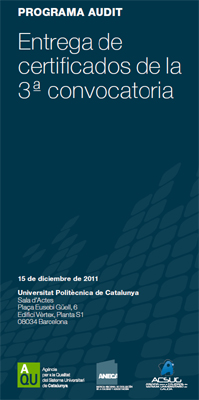 Lliurament de certificats de la 3a convocat�ria del programa AUDIT