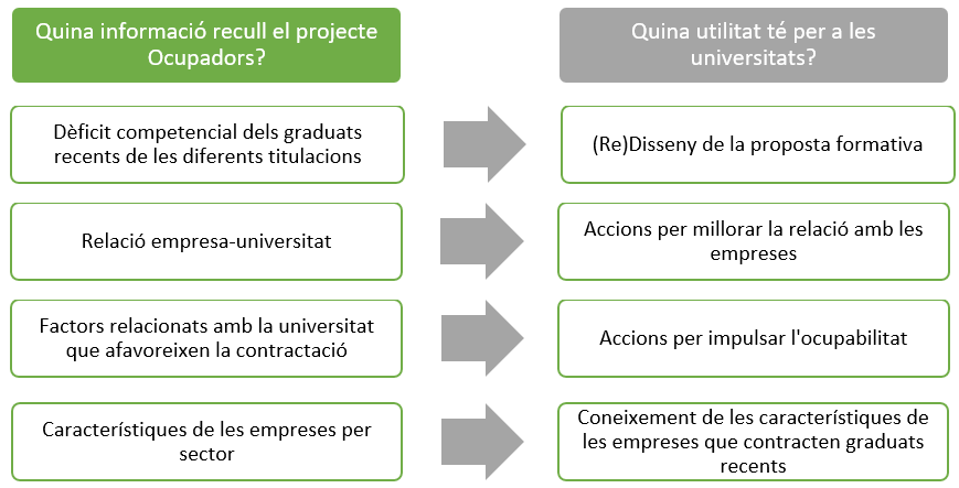 Relació entre les temàtiques de l'enquesta i la utilitat d'aquesta informació per a les universitats