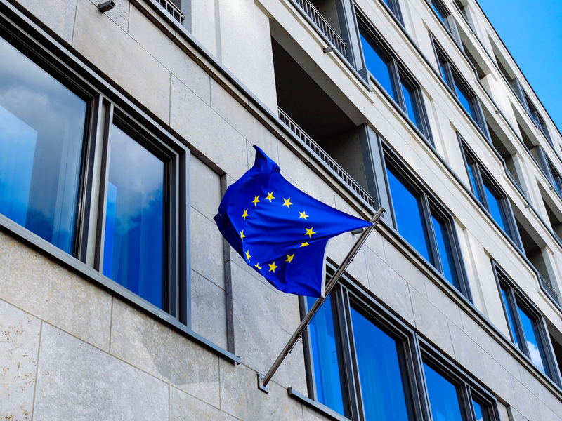 Imatge d'una bandera europea onejant